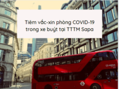 Tiêm vắc-xin phòng COVID-19 trong xe buýt tại TTTM Sapa
